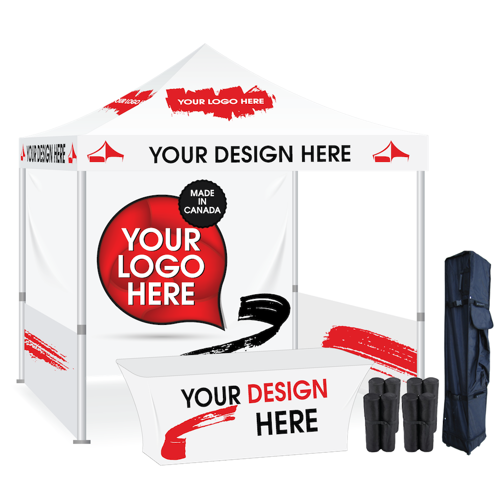 Advertising tent package with walls and table cover